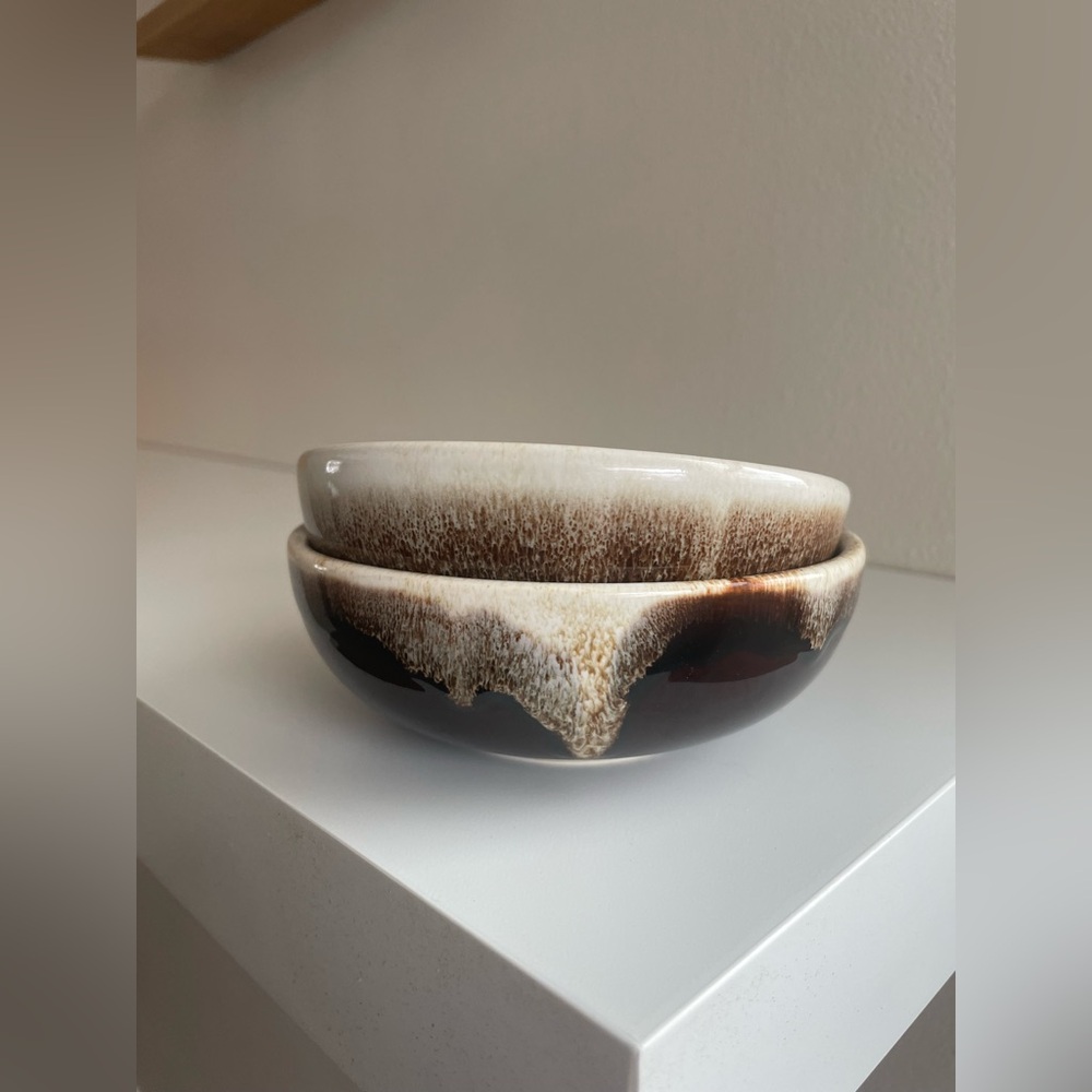 Pfaltzgraff Brown and Cream Ceramic Bowls